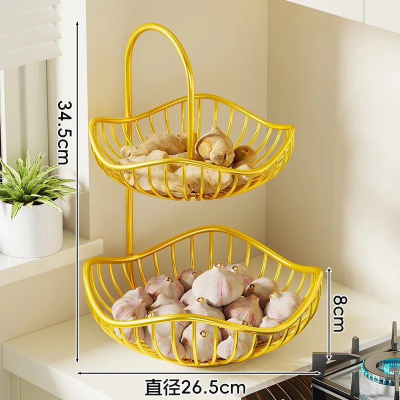 HYS Kitchen Onion, Ginger, Garlic Storage Basket Desktop Vegetable Storage Shelf Household Multifunctional Living Room Double
HYS Kitchen Onion, Ginger, Garlic Storage Basket Desktop Vegetable Storage Shelf Household Multifunctional Living Room Double