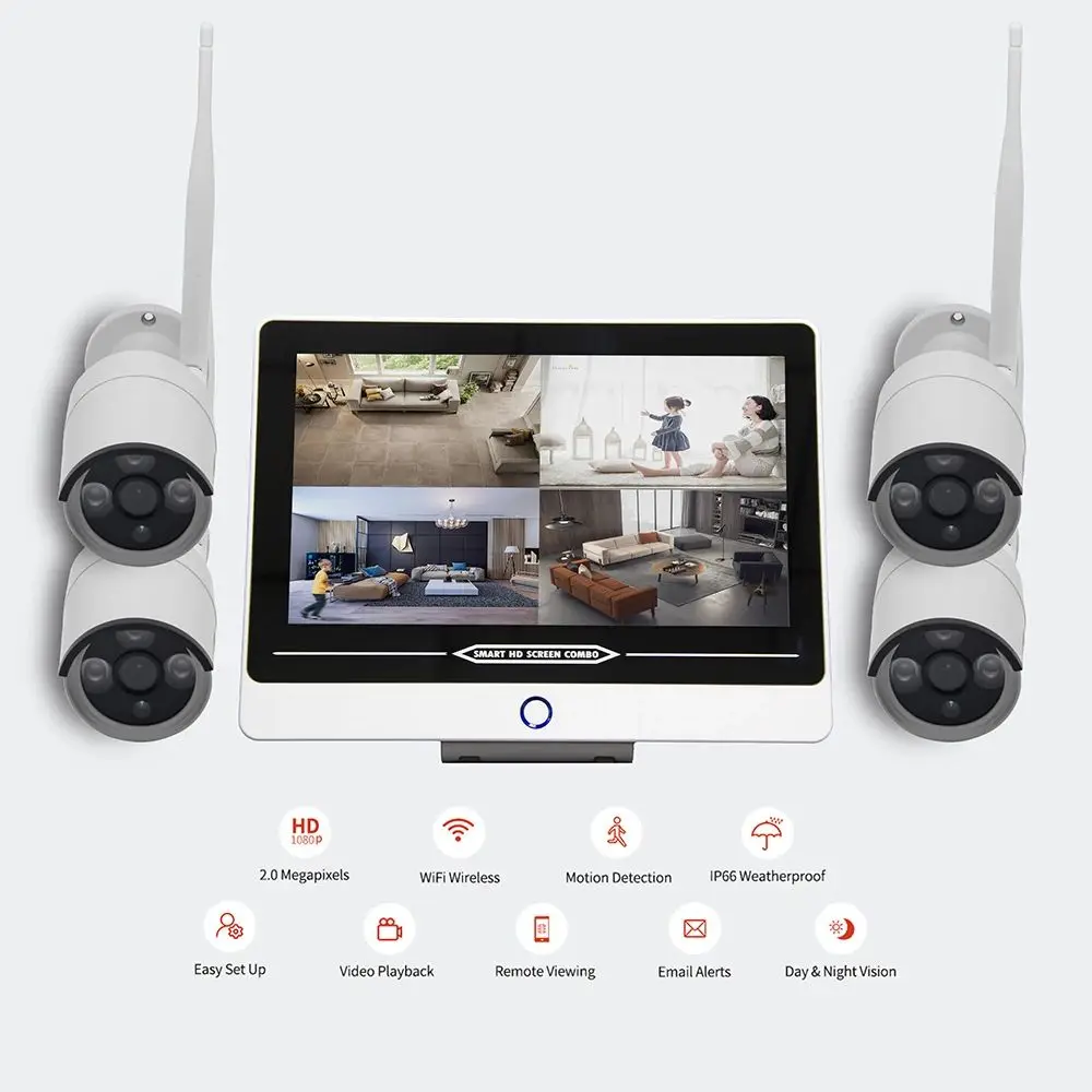4ch 3MP Security Screen Supporting 12.5 Inch LCD Monir 1080P Wifi NVR Kit Camera IP Wireless Security Cctv Camera System
4ch 3MP Security Screen Supporting 12.5 Inch LCD Monir 1080P Wifi NVR Kit Camera IP Wireless Security Cctv Camera System
