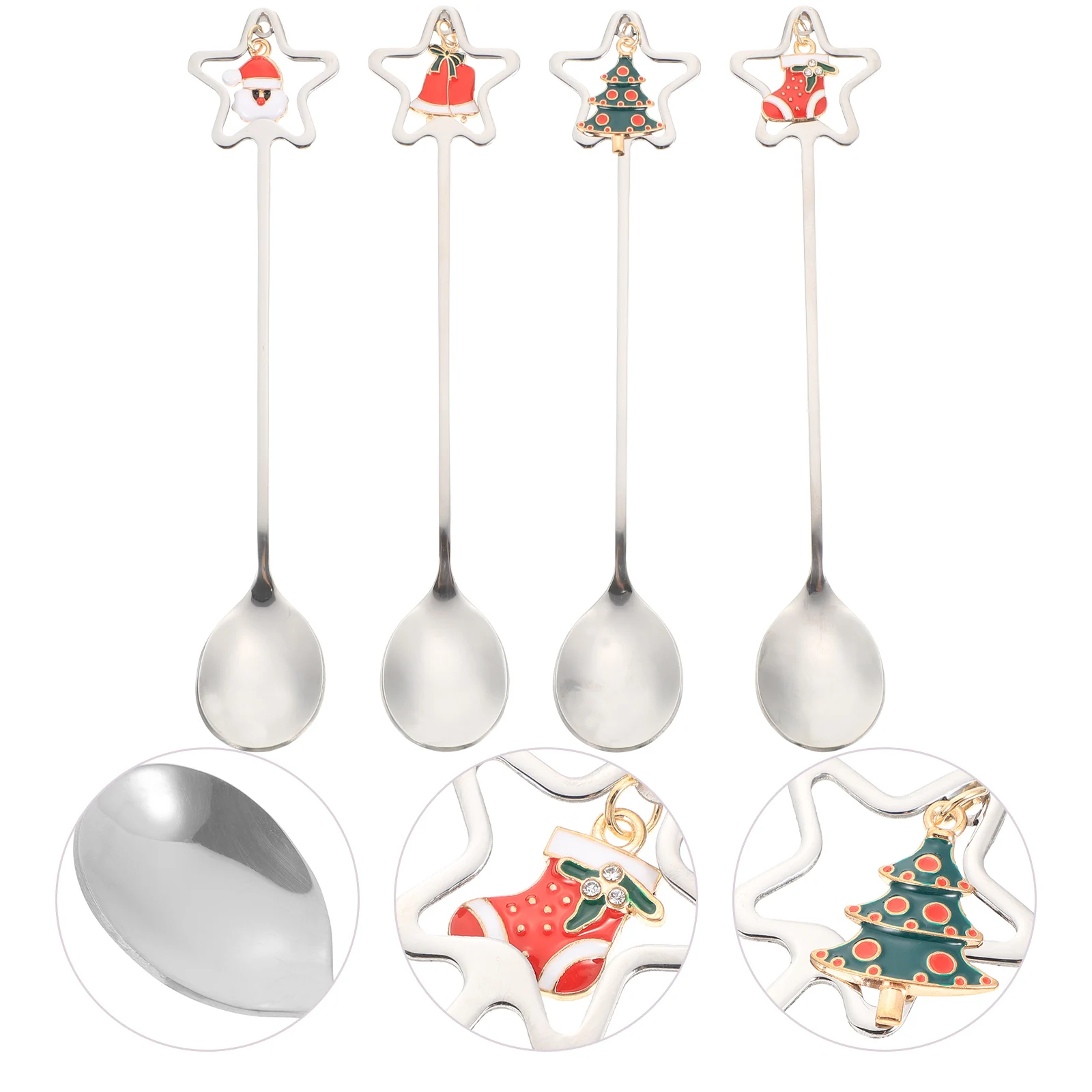 4 Pcs Christmas Cutlery Set Small Serving Spoons Dessert Holiday Kitchen Utensils Sugar Appetizer Gifts 
4 Pcs Christmas Cutlery Set Small Serving Spoons Dessert Holiday Kitchen Utensils Sugar Appetizer Gifts