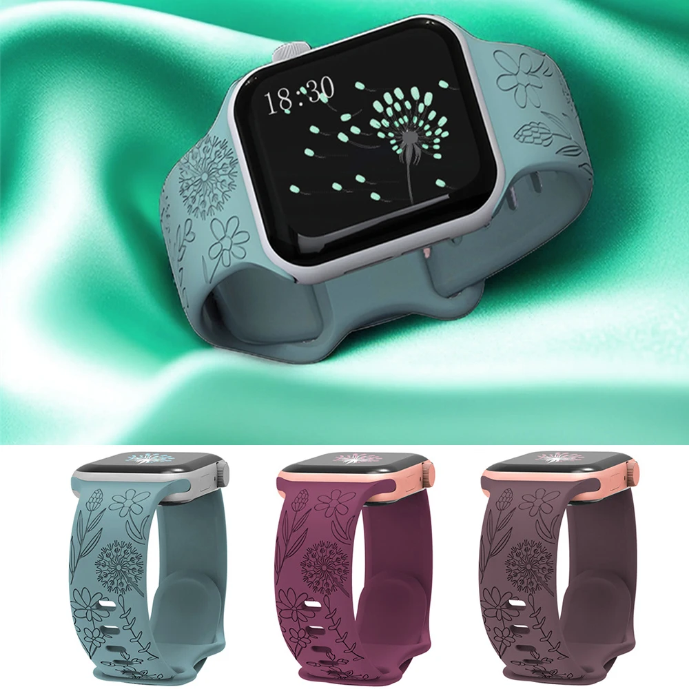 For Apple Watch Band 45 49 42 44mm 38 40 41mm Flower Imprint Logo Soft Silicone Strap for iWatch Series 8 9 7 3 5 SE 6 4 2 Ultra
For Apple Watch Band 45 49 42 44mm 38 40 41mm Flower Imprint Logo Soft Silicone Strap for iWatch Series 8 9 7 3 5 SE 6 4 2 Ultra