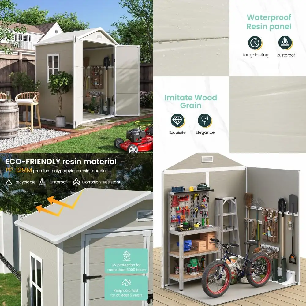 6x4.5 Outdoor Storage Shed - Durable Resin, Ideal for Garden, Bikes, Tools, and More
6x4.5 Outdoor Storage Shed - Durable Resin, Ideal for Garden, Bikes, Tools, and More