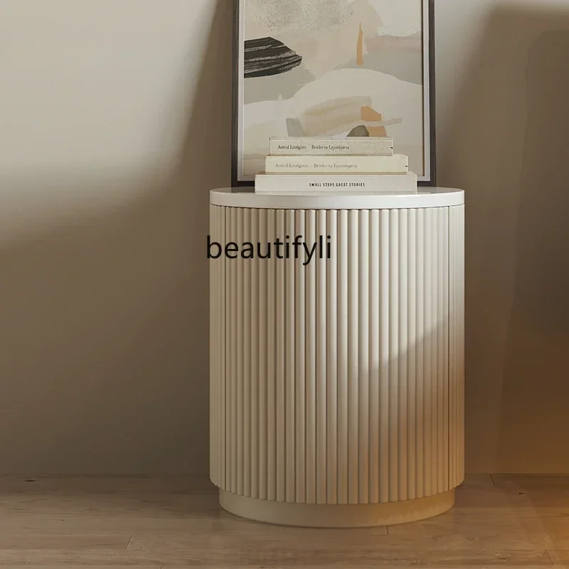 Quiet Wind Round Slate Bedside Table Cream Wind Locker Modern Simple, French Small Cabinet
Quiet Wind Round Slate Bedside Table Cream Wind Locker Modern Simple, French Small Cabinet