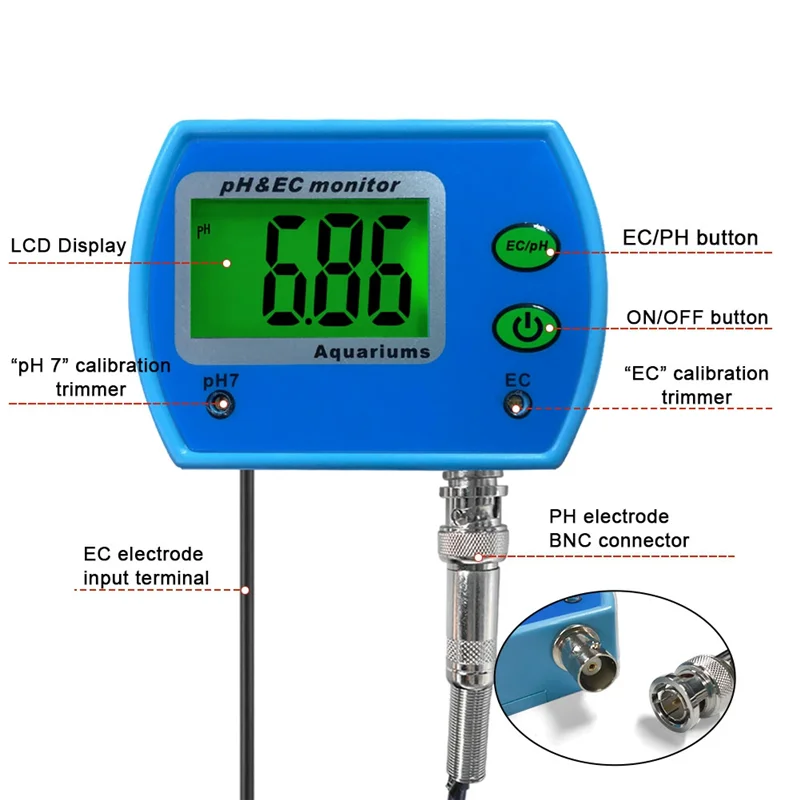 AT02-Water Quality Analysis Instruments PH /EC Monitor Meter Acidometer PH Tester EU Plug
AT02-Water Quality Analysis Instruments PH /EC Monitor Meter Acidometer PH Tester EU Plug