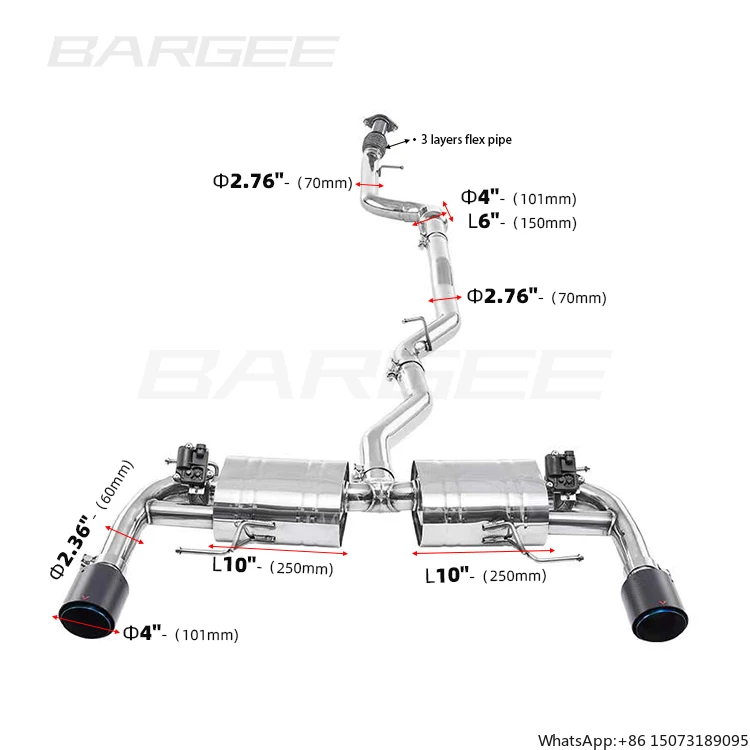 Выхлопная система Bargee EXHAUST CATBACK с двойным клапаном Valvetronic для Giulia 2.0T 2016~UP, электрическая выхлопная труба Catback
Выхлопная система Bargee EXHAUST CATBACK с двойным клапаном Valvetronic для Giulia 2.0T 2016~UP, электрическая выхлопная труба Catback