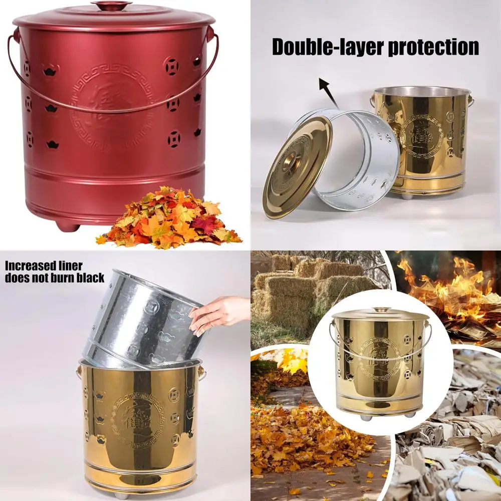 Stainless Steel Outdoor Metal Burn Barrel with Lid, Fire Hook, and Liner Rack - Heat-Resistant Garden Incinerator
Stainless Steel Outdoor Metal Burn Barrel with Lid, Fire Hook, and Liner Rack - Heat-Resistant Garden Incinerator