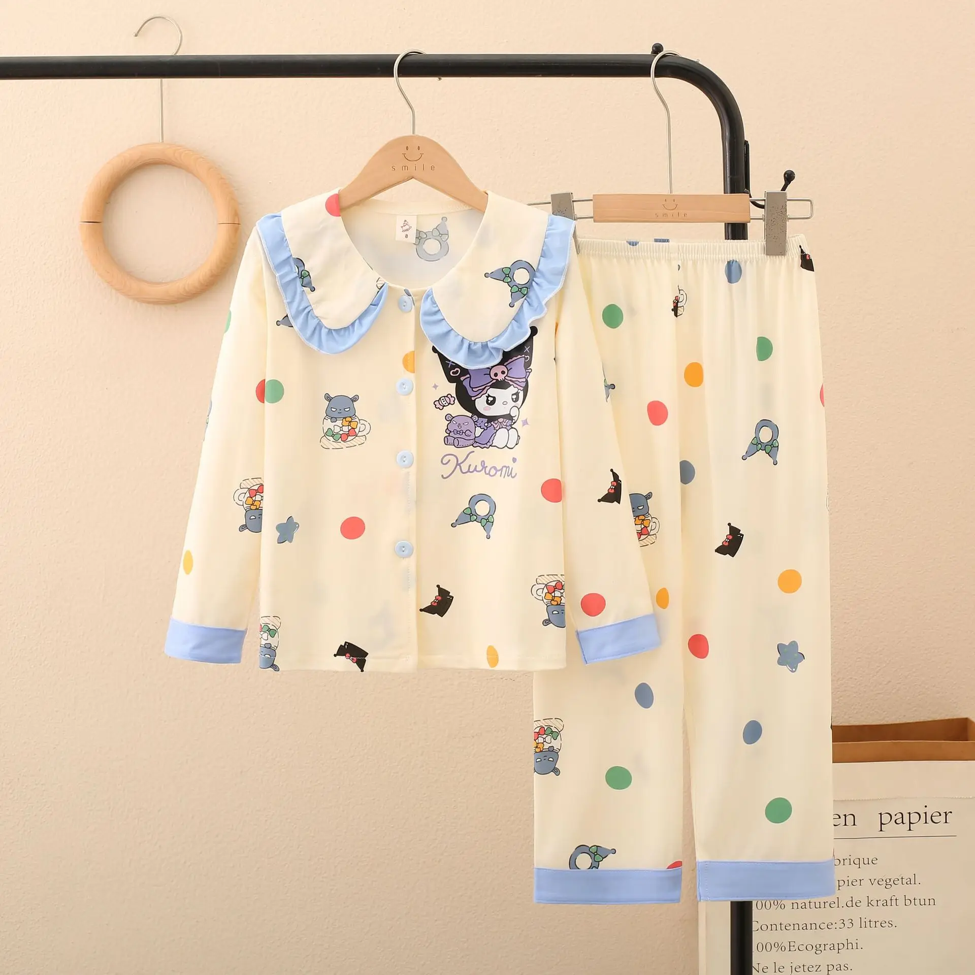 Весенне-осенние пижамы для девочек Kuromi в стиле аниме Cinnamoroll, детский кардиган, домашняя одежда, детский пижамный комплект с длинными рукавами
Весенне-осенние пижамы для девочек Kuromi в стиле аниме Cinnamoroll, детский кардиган, домашняя одежда, детский пижамный комплект с длинными рукавами