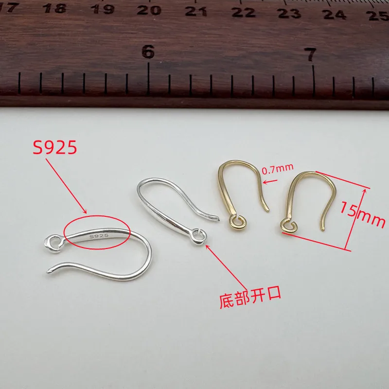 1Pair Solid 925 Sterling Silver Earring Hooks 15mm Handmade Semi-Finished Open Hoop Base DIY Accessories Making Ear Hook
1Pair Solid 925 Sterling Silver Earring Hooks 15mm Handmade Semi-Finished Open Hoop Base DIY Accessories Making Ear Hook