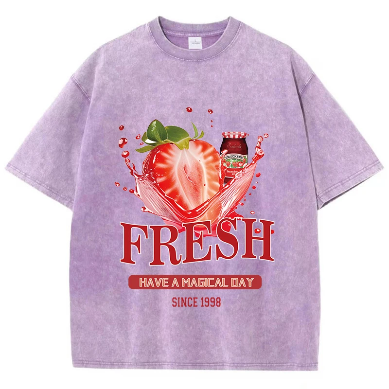 Cotton Womens Acid Wash T-Shirts Fresh Strawberriy Printing Tees Oversize Comfortable O-Neck Short Sleeve Casual Female Clothes
Cotton Womens Acid Wash T-Shirts Fresh Strawberriy Printing Tees Oversize Comfortable O-Neck Short Sleeve Casual Female Clothes