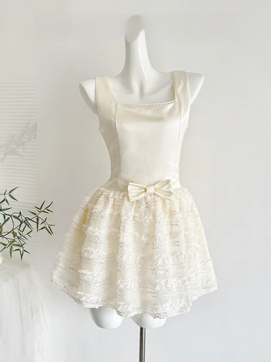 Princess Style Cake Skirt Dress Women's Summer Casual Polyester Fiber 100% No Sleeve Birthday Gift Dress Puffy Princess Skirt
Princess Style Cake Skirt Dress Women's Summer Casual Polyester Fiber 100% No Sleeve Birthday Gift Dress Puffy Princess Skirt