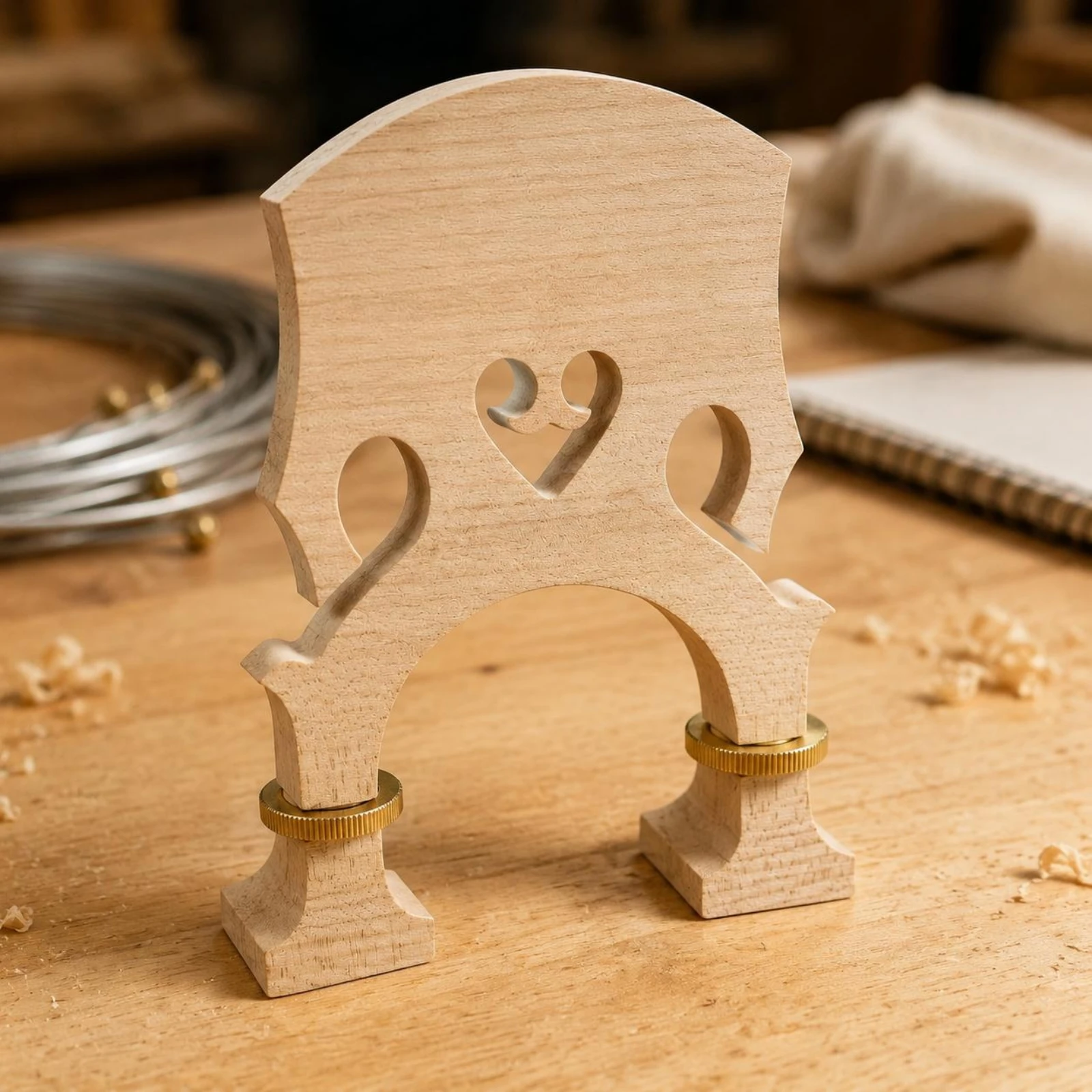 Double Bass Bridge Curved Top Adjustable Bass Bridge Music Part Natural Wood Finish Brass-Colored
Double Bass Bridge Curved Top Adjustable Bass Bridge Music Part Natural Wood Finish Brass-Colored