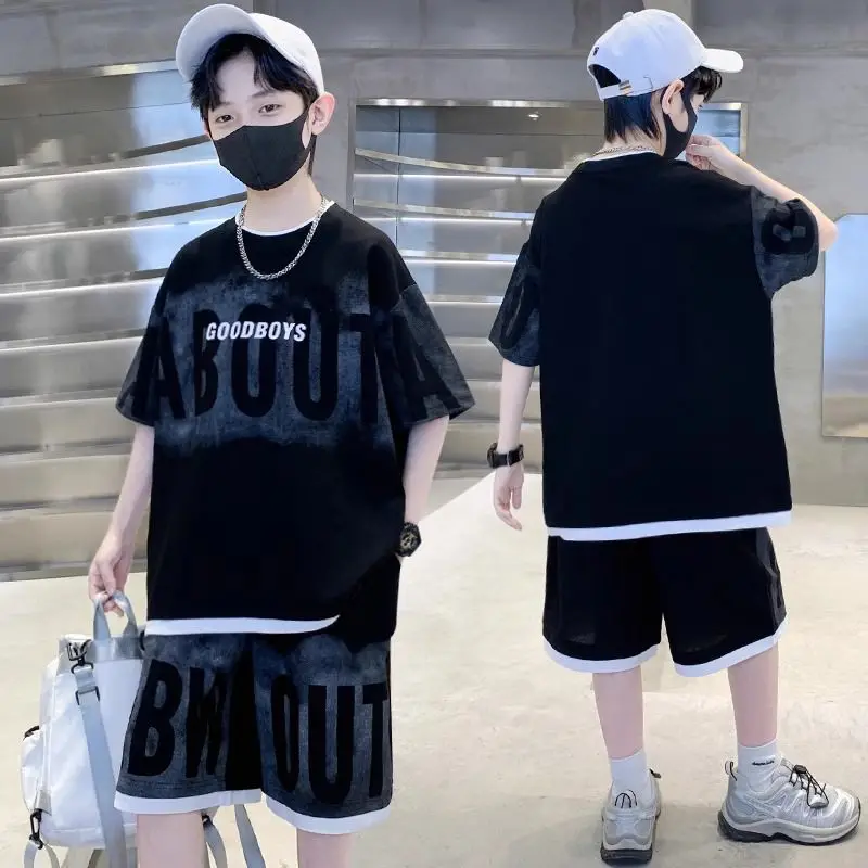 4-14 Years Fashion Kids Boys Clothes Sets Summer Hip Hop Short Sleeve Casual T-Shirts + Shorts 2PCS Sport Children Clothing Suit
4-14 Years Fashion Kids Boys Clothes Sets Summer Hip Hop Short Sleeve Casual T-Shirts + Shorts 2PCS Sport Children Clothing Suit