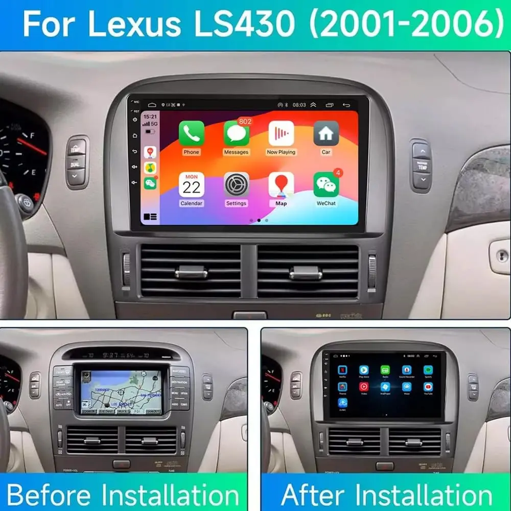 9inch Car Stereo Radio For Lexus LS430 2001-2006 2+64G GPS Navigation For Carplay Android 13 Bluetooth Radio Android Auto
9inch Car Stereo Radio For Lexus LS430 2001-2006 2+64G GPS Navigation For Carplay Android 13 Bluetooth Radio Android Auto