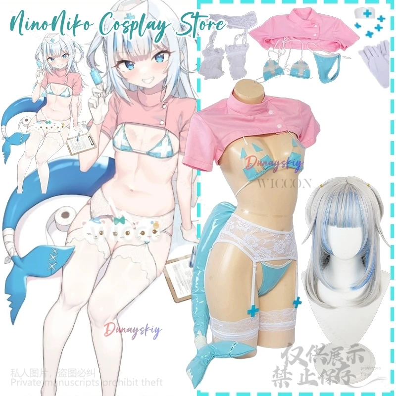 Gawr Gura Cosplay Anime Vtuber Youtuber Costume Pink Top PU Leather Jumpsuit Sexy Lingerie Nurse Uniform Furry Tail Halloween
Gawr Gura Cosplay Anime Vtuber Youtuber Costume Pink Top PU Leather Jumpsuit Sexy Lingerie Nurse Uniform Furry Tail Halloween