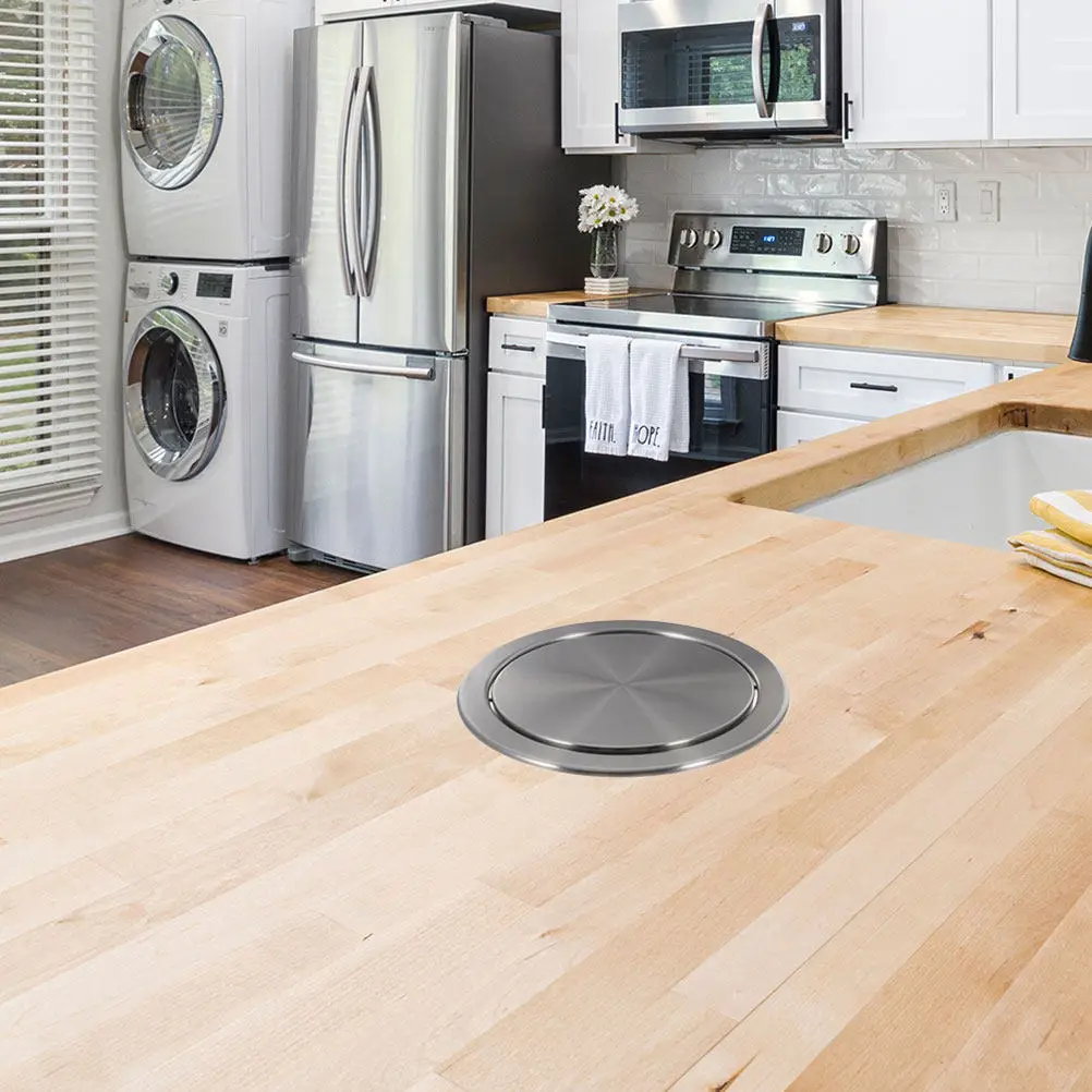 Крышка для встраиваемого мусорного бака из нержавеющей стали для кухонной столешницы, со встроенной откидной крышкой, устойчивая к царапинам, бесшумная работа
Крышка для встраиваемого мусорного бака из нержавеющей стали для кухонной столешницы, со встроенной откидной крышкой, устойчивая к царапинам, бесшумная работа