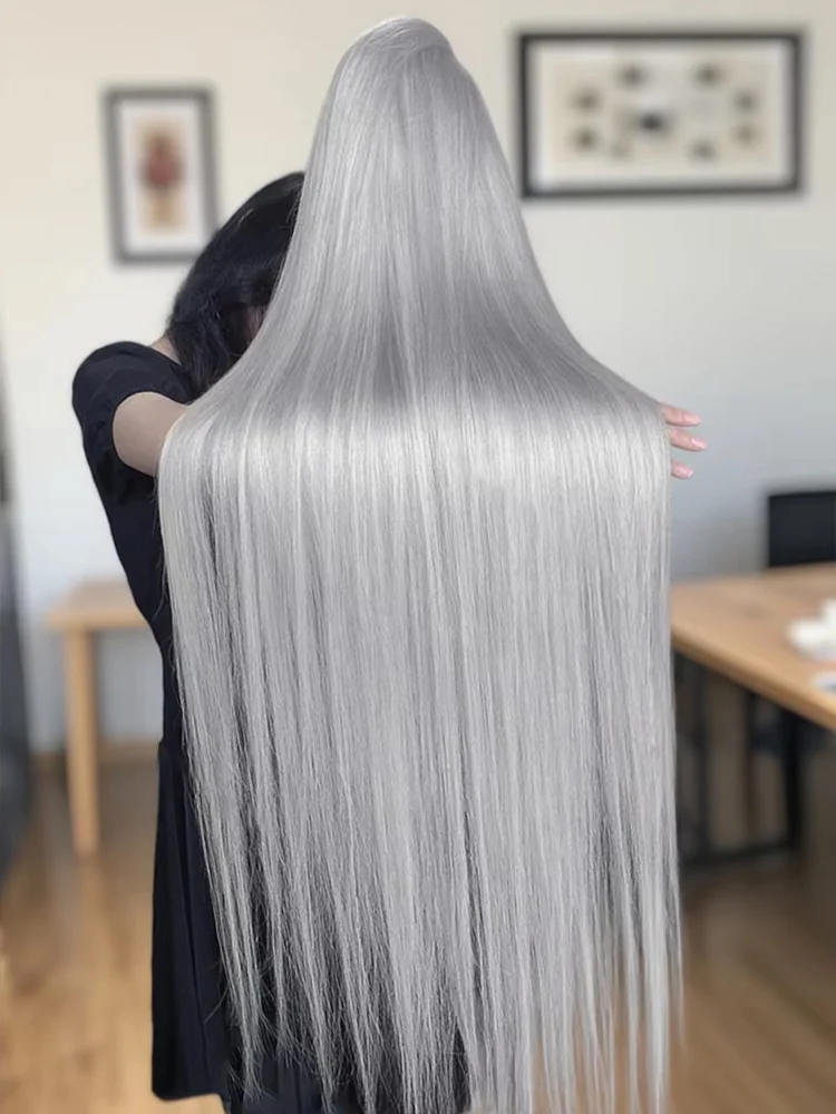 40 Inch HD 13x6 Silver Grey Lace Frontal Human Hair Wig 250% Brazilian Hair Bone Straight Colored 13x4 Lace Front Wigs For Women
40 Inch HD 13x6 Silver Grey Lace Frontal Human Hair Wig 250% Brazilian Hair Bone Straight Colored 13x4 Lace Front Wigs For Women