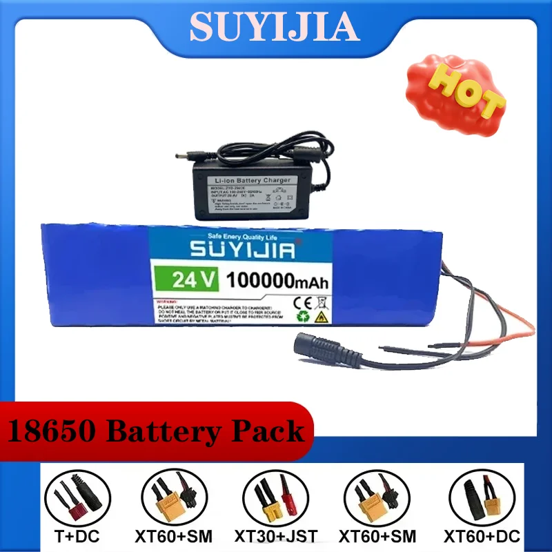 100000mAh 7S4P 24V Battery Pack 18650 Rechargeable Li-Ion Battery with BMS for Electric Bike Scooter Balance Bike Wheelchair
100000mAh 7S4P 24V Battery Pack 18650 Rechargeable Li-Ion Battery with BMS for Electric Bike Scooter Balance Bike Wheelchair