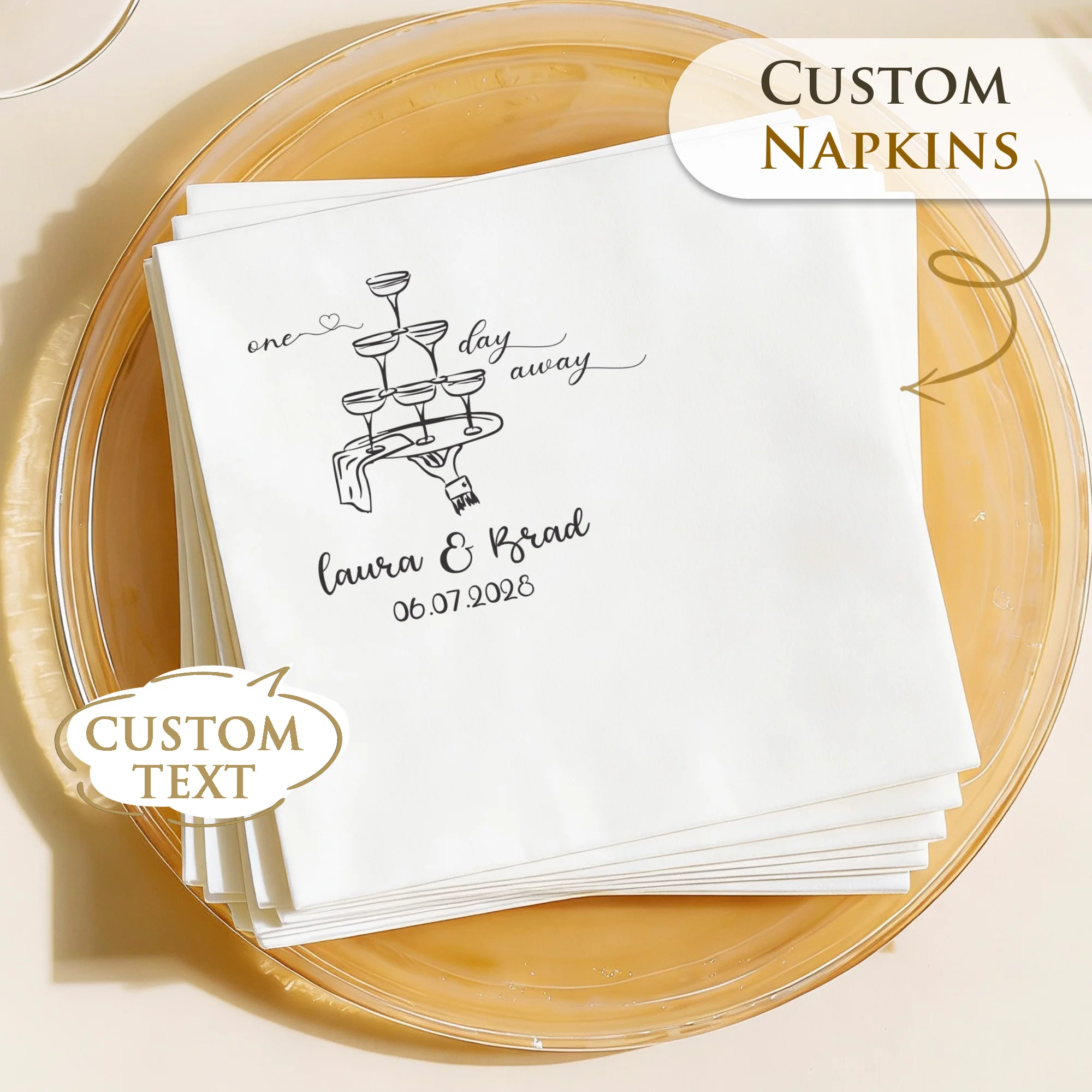 Custom Napkins 3 ply Personalized Cocktail Napkins Party Decor Disposable Paper Napkins For Wedding Hen Party Anniversary
Custom Napkins 3 ply Personalized Cocktail Napkins Party Decor Disposable Paper Napkins For Wedding Hen Party Anniversary
