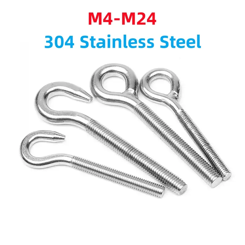 1pcs M4-M24 304 Stainless Steel Sheep Eye screw Bolt Ring/Hook Screws Ring Hanging Hook Suspension Fasteners Tool
1pcs M4-M24 304 Stainless Steel Sheep Eye screw Bolt Ring/Hook Screws Ring Hanging Hook Suspension Fasteners Tool