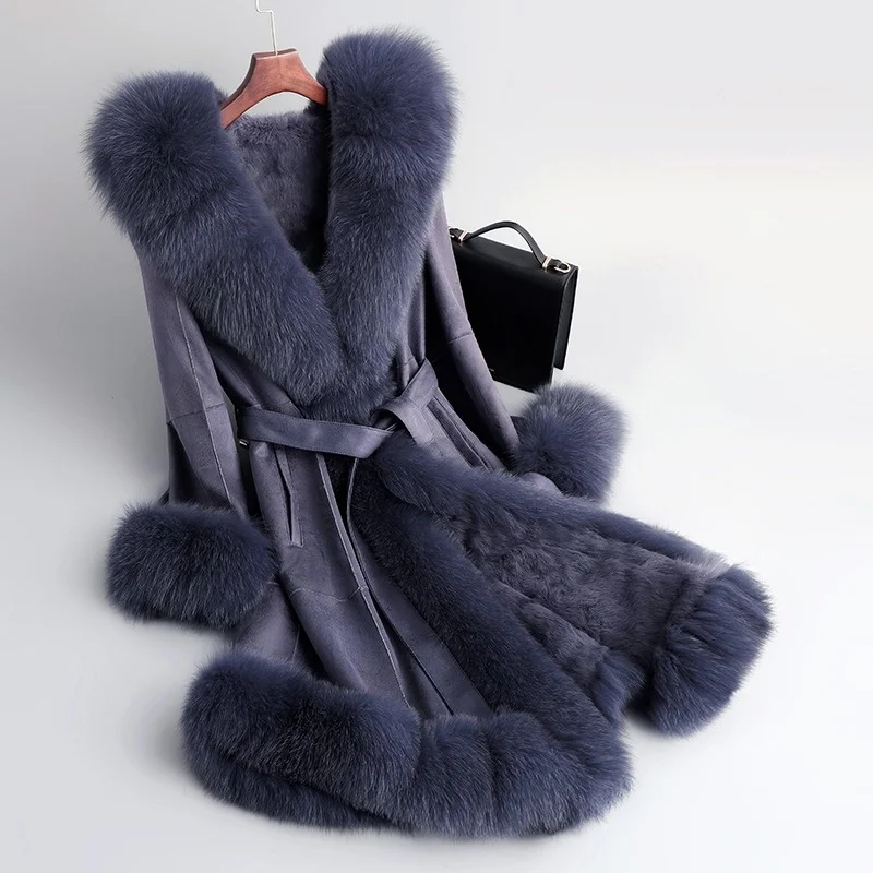 Real Fur Women's Coat Female Winter Jacket Big Fox Fur Collar Natural Rabbit Fur Liner Long Coat Women Luxury Parka 0255
Real Fur Women's Coat Female Winter Jacket Big Fox Fur Collar Natural Rabbit Fur Liner Long Coat Women Luxury Parka 0255