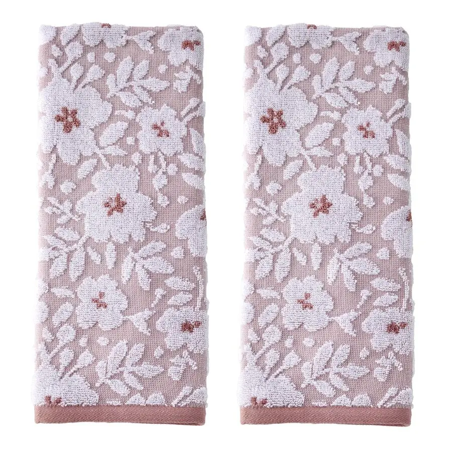 Floral Jacquard 100 Cotton 2pc Hand Towel Set, Reversible amp Decorative for Bath Kitchen Bar amp Gift, Dusty Rose
Floral Jacquard 100 Cotton 2pc Hand Towel Set, Reversible amp Decorative for Bath Kitchen Bar amp Gift, Dusty Rose
