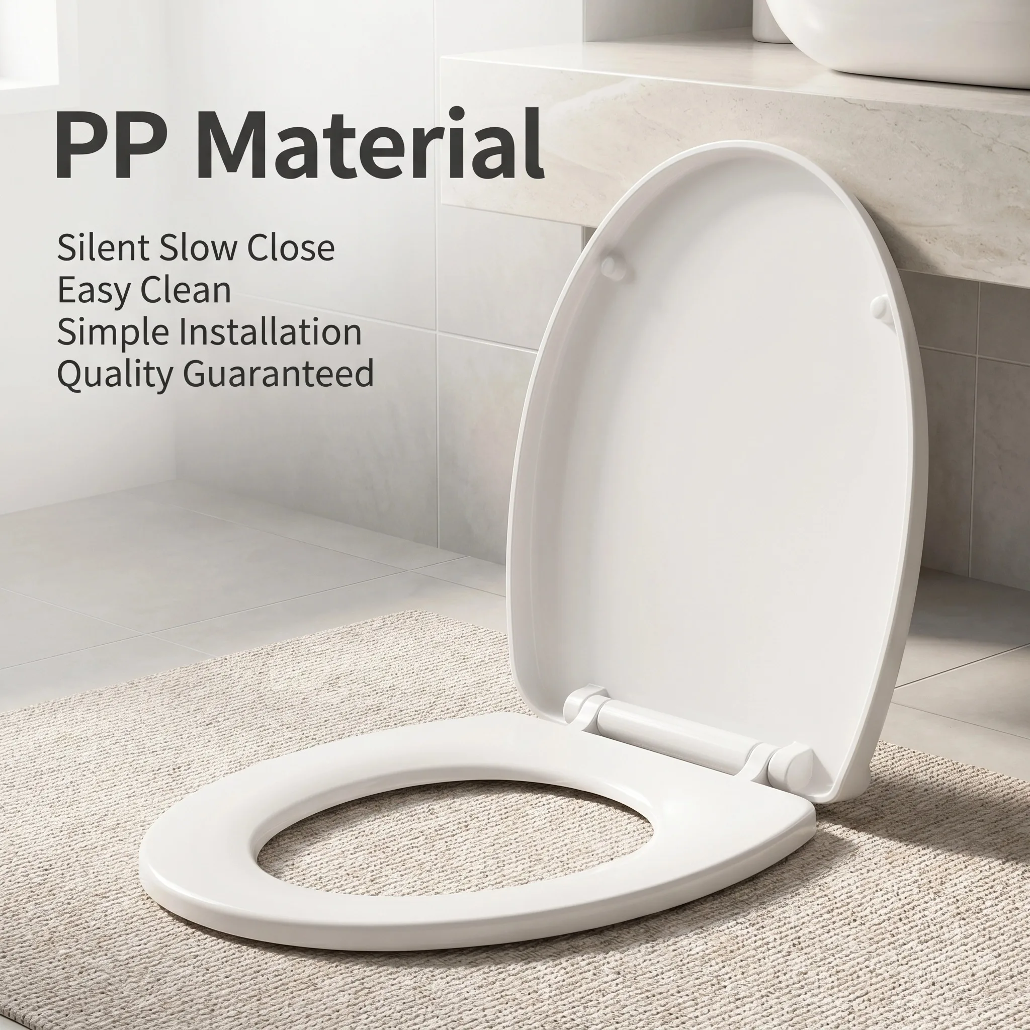 Soft-close Toilet Seat for Adults Universal V/O-shape White PP Material Quick Release Antibacterial Easy-Clean Toilet Accessorie
Soft-close Toilet Seat for Adults Universal V/O-shape White PP Material Quick Release Antibacterial Easy-Clean Toilet Accessorie