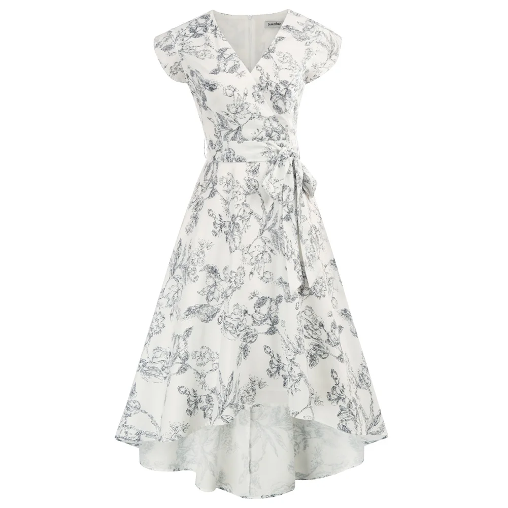 Jasambac Women High-Low Hem Dress Petal Sleeves Surplice V-Neck A-Line Dress
Jasambac Women High-Low Hem Dress Petal Sleeves Surplice V-Neck A-Line Dress
