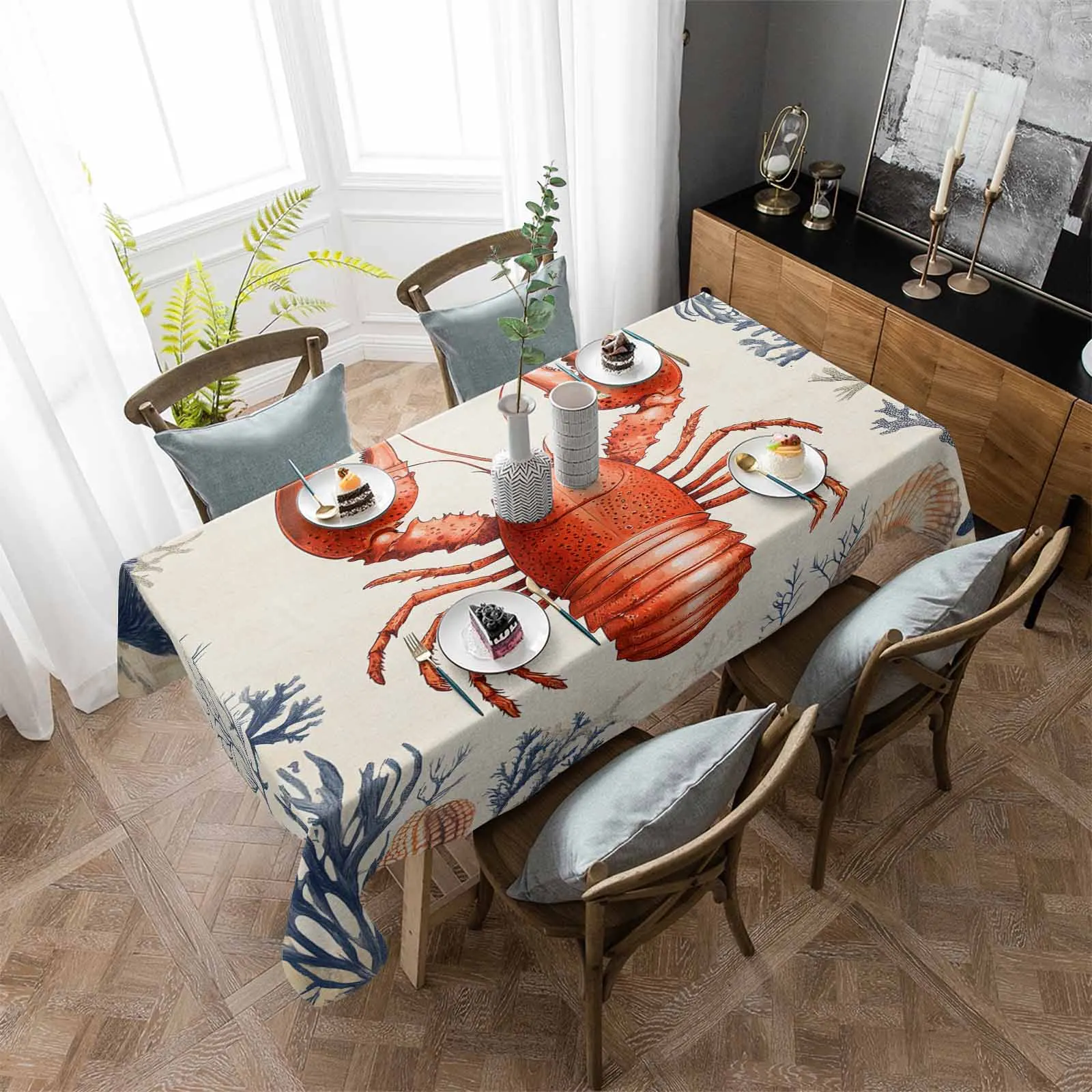 Retro Ocean Lobster Waterproof Table Cloth Holiday Wedding Party Rectangular Table Cover Home Kitchen Decor
Retro Ocean Lobster Waterproof Table Cloth Holiday Wedding Party Rectangular Table Cover Home Kitchen Decor