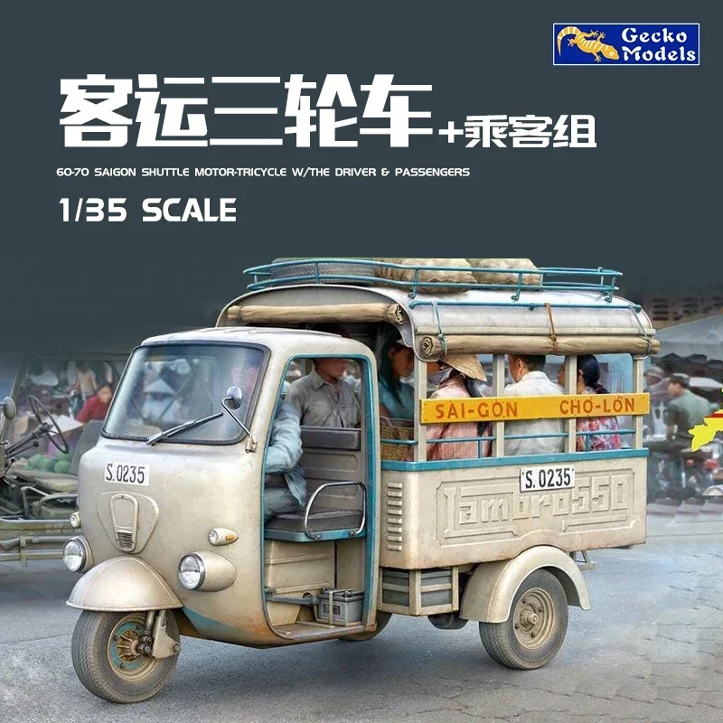Gecko Model 1/35 Scale Model Kit 35GM0111 60'~70's Vietnam Saigon Shuttle Tricarwith The Driver & Passengers
Gecko Model 1/35 Scale Model Kit 35GM0111 60'~70's Vietnam Saigon Shuttle Tricarwith The Driver & Passengers