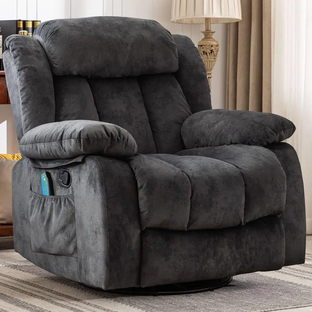 Massage Swivel Rocker Recliner Chair with Heat and Vibration,360 Degree Manual Swivel Rocking Recliners with Side ket, Comy abri
Massage Swivel Rocker Recliner Chair with Heat and Vibration,360 Degree Manual Swivel Rocking Recliners with Side ket, Comy abri