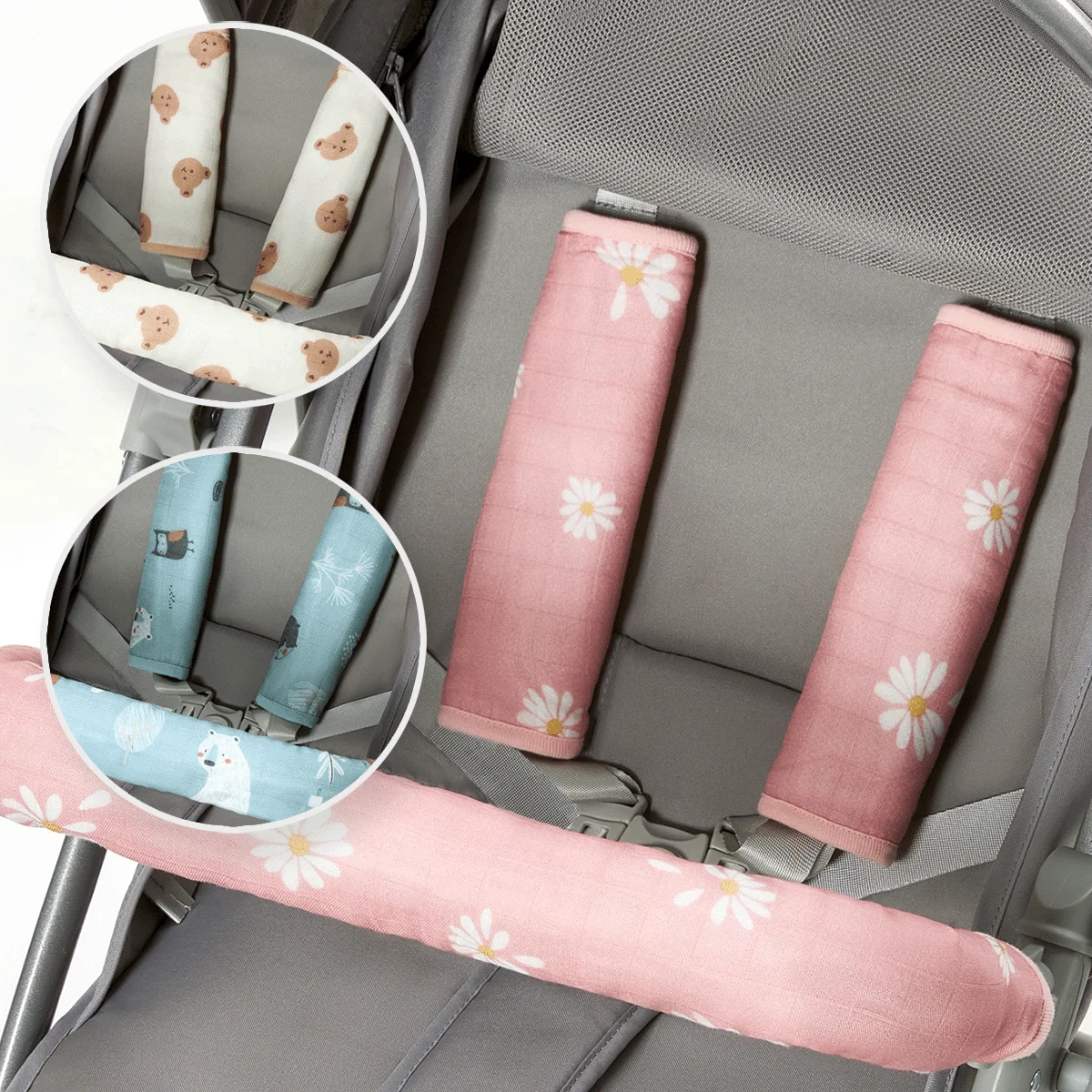 Baby Stroller Armrest Sleeve and Seat Belt Covers, Soft Handlebar Protector for Stroller, Universal Stroller Handle Cover Set
Baby Stroller Armrest Sleeve and Seat Belt Covers, Soft Handlebar Protector for Stroller, Universal Stroller Handle Cover Set