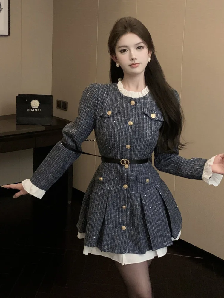 High Quality French Vintage Mini Party Dresses For Women 2024 New Autumn Korean Fashion Sweet Pleated Dresses Vestido Feminino
High Quality French Vintage Mini Party Dresses For Women 2024 New Autumn Korean Fashion Sweet Pleated Dresses Vestido Feminino