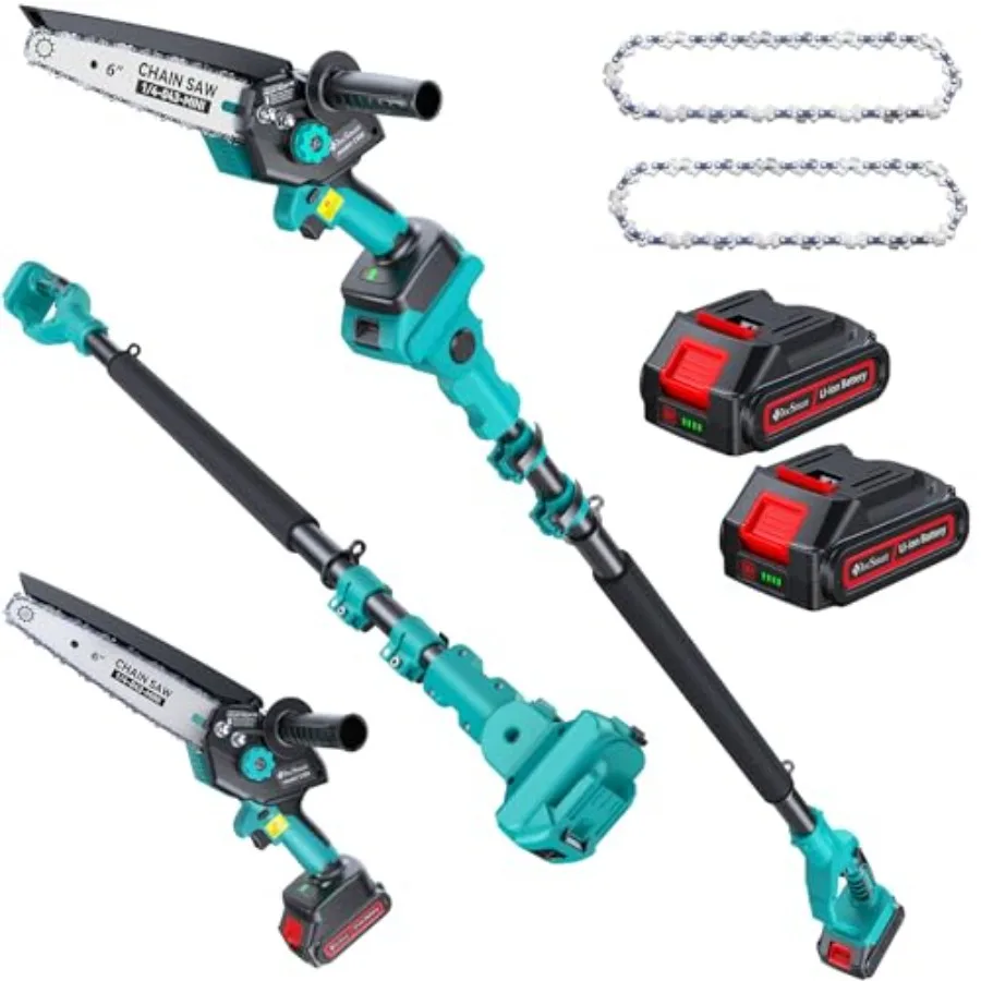 Pole Saws for Tree Trimming: 6 Brushless Mini Chainsaw, Cordless Electric Hand Held Chain Saw Pole Pruner with Extension Pole,
Pole Saws for Tree Trimming: 6 Brushless Mini Chainsaw, Cordless Electric Hand Held Chain Saw Pole Pruner with Extension Pole,