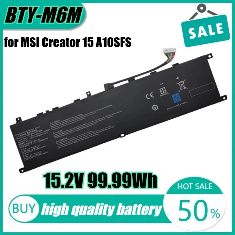 15,2 В 99,99 Втч BTY-M6M Аккумулятор для ноутбука MSI Creator 15 A10SFS A10SE Stealth GE66 GS66
15,2 В 99,99 Втч BTY-M6M Аккумулятор для ноутбука MSI Creator 15 A10SFS A10SE Stealth GE66 GS66
