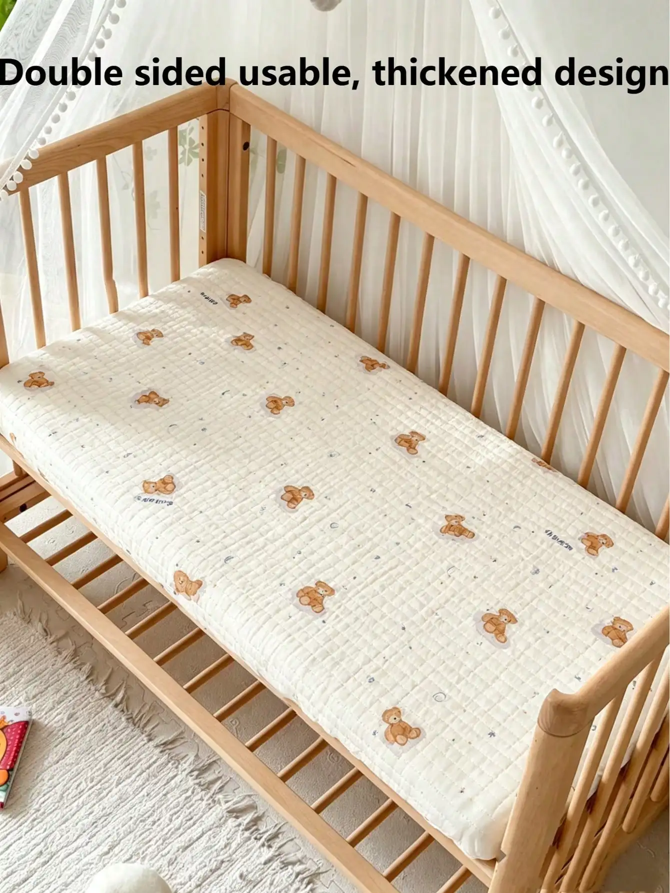 Double Sided Baby Crib Fitted Sheet, Breathable Quilted Top Cozy Minky Dot Velvet Back Stretch Elastic Mattress Protector Cover
Double Sided Baby Crib Fitted Sheet, Breathable Quilted Top Cozy Minky Dot Velvet Back Stretch Elastic Mattress Protector Cover
