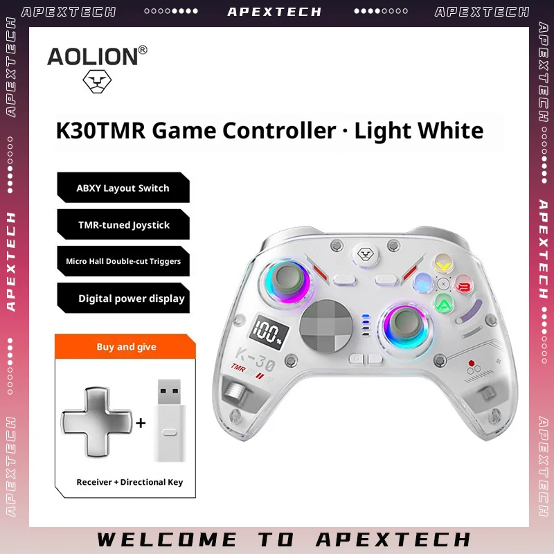 Aolion K30 Wireless Gaming Controller Esports Grade TMR Hall Effect Joystick Bluetooth for Switch PC Android iPad Mobile
Aolion K30 Wireless Gaming Controller Esports Grade TMR Hall Effect Joystick Bluetooth for Switch PC Android iPad Mobile