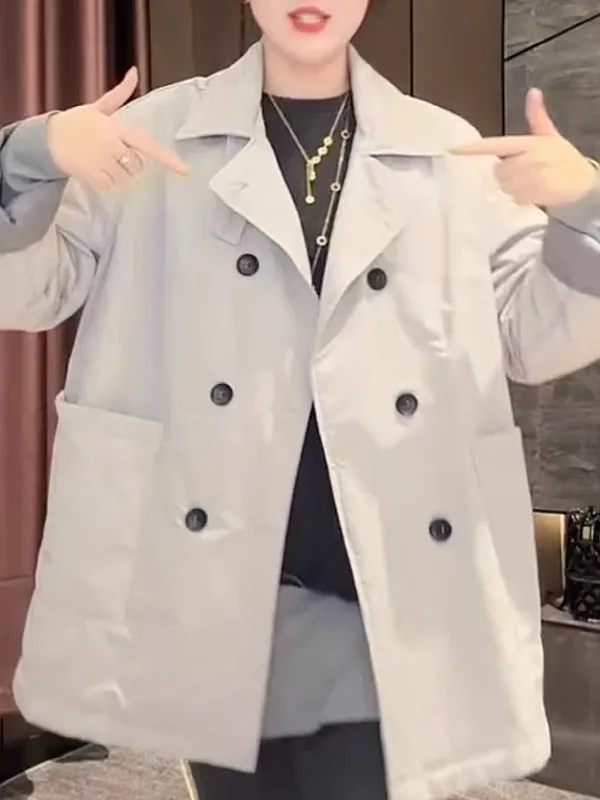 Loose Workwear Sle Windbreaker Jaet Lapel Versatile Large Size Women's Spring New Casual Faion Korean Version Coat
Loose Workwear Sle Windbreaker Jaet Lapel Versatile Large Size Women's Spring New Casual Faion Korean Version Coat