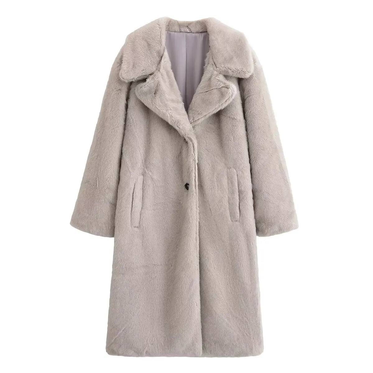 Зимнее длинное пальто женское из искусственного меха с бархатистой текстурой, элегантное, прямого кроя, средней длины, на одной пуговице, для повседневной носки
Зимнее длинное пальто женское из искусственного меха с бархатистой текстурой, элегантное, прямого кроя, средней длины, на одной пуговице, для повседневной носки