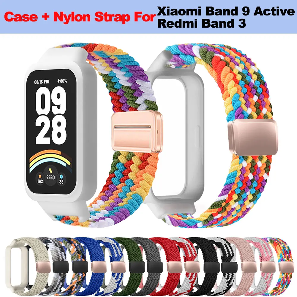PC Case + Nylon Watch Strap for Xiaomi Mi Band 9 Active Accessories Sports Magnetic Bracelet Correa Cover For Redmi band 3
PC Case + Nylon Watch Strap for Xiaomi Mi Band 9 Active Accessories Sports Magnetic Bracelet Correa Cover For Redmi band 3