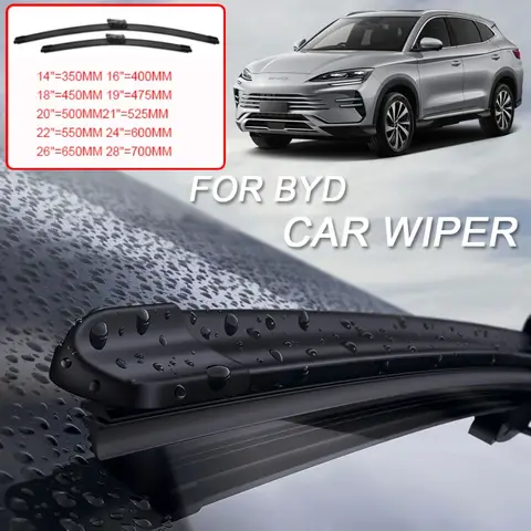 2PCS Car Blade Windshield Wiper Windshield For BYD ATTO YUAN PLUS CHAZOR KING DOLPHIN HAN SEAGULL MINI SEAL SEALION 7 SHARK SONG
