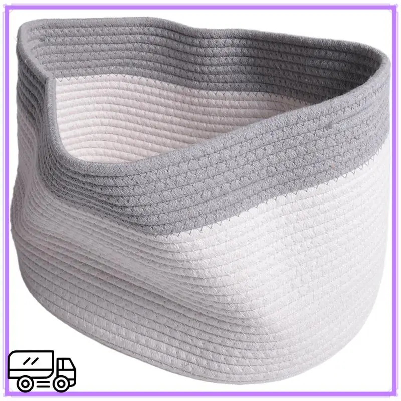 High Quality Cotton Rope Storage Baskets Bin Storage Square Organizer Foldable Decorative Woven Basket With Handles
High Quality Cotton Rope Storage Baskets Bin Storage Square Organizer Foldable Decorative Woven Basket With Handles