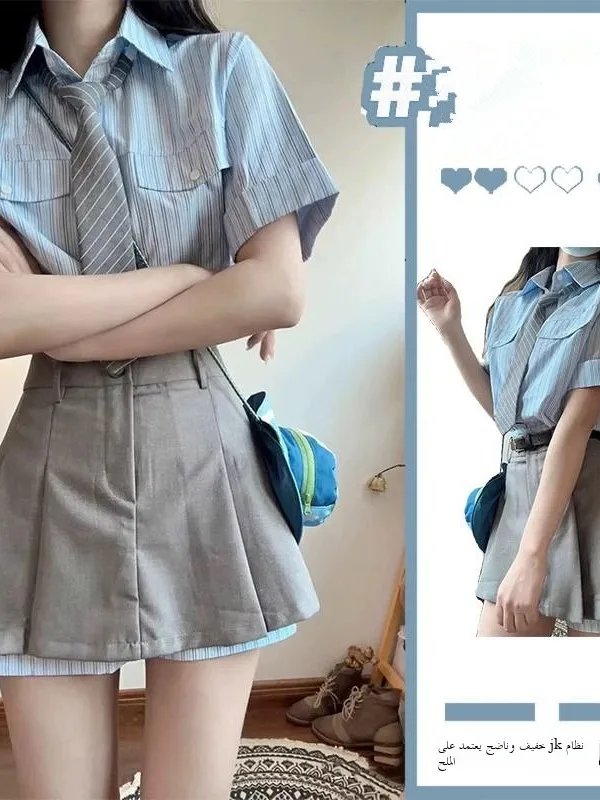 Sweet Cool School Uniform Shirt Half Skirt Korean Drama Main Character Outfit Salt System Maturity Two Piece Set Dress for Women
Sweet Cool School Uniform Shirt Half Skirt Korean Drama Main Character Outfit Salt System Maturity Two Piece Set Dress for Women