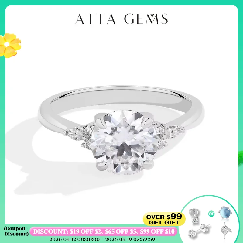 ATTAGEMS Round Cut 2.0CT Moissanite Rings for Women Solid 10K 14K 18K Au585 Gold Engagement Wedding Jewelry With GRC Certificate
ATTAGEMS Round Cut 2.0CT Moissanite Rings for Women Solid 10K 14K 18K Au585 Gold Engagement Wedding Jewelry With GRC Certificate