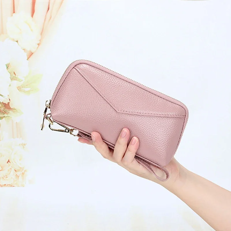 Genuine Leather Clutch Wallet Solid Card Holder Zipper Purse Real Cowhide Female Money Purses Long Wallet for Women
Genuine Leather Clutch Wallet Solid Card Holder Zipper Purse Real Cowhide Female Money Purses Long Wallet for Women