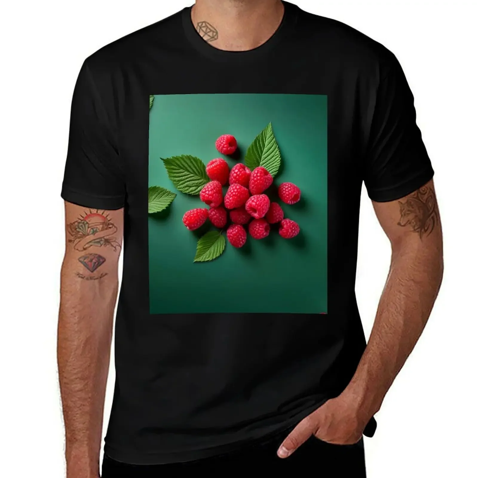 Organic ripe red raspberries on a green background T-Shirt summer tops korean fashion oversizeds t shirt for men
Organic ripe red raspberries on a green background T-Shirt summer tops korean fashion oversizeds t shirt for men