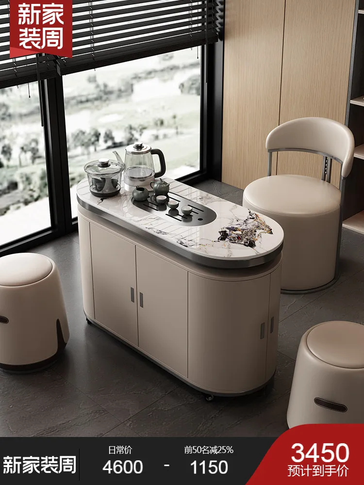 Light luxury rock plate mobile tea table household simple small apartment living room balcony tea cart tea cabinet kettle one
Light luxury rock plate mobile tea table household simple small apartment living room balcony tea cart tea cabinet kettle one