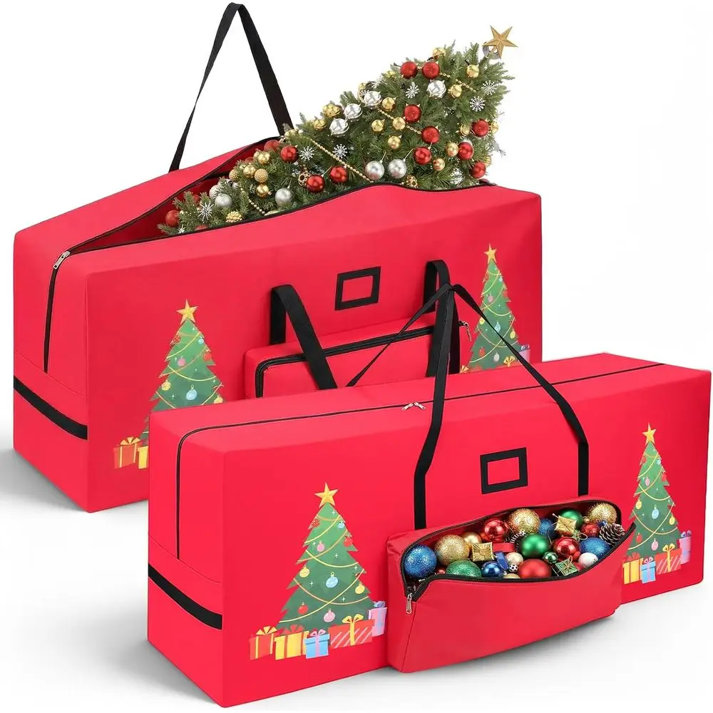 Большая 7,5-футовая сумка для хранения рождественской елки, сверхмощная водонепроницаемая 600D, с широким горлышком для праздничного декора и светильников
Большая 7,5-футовая сумка для хранения рождественской елки, сверхмощная водонепроницаемая 600D, с широким горлышком для праздничного декора и светильников