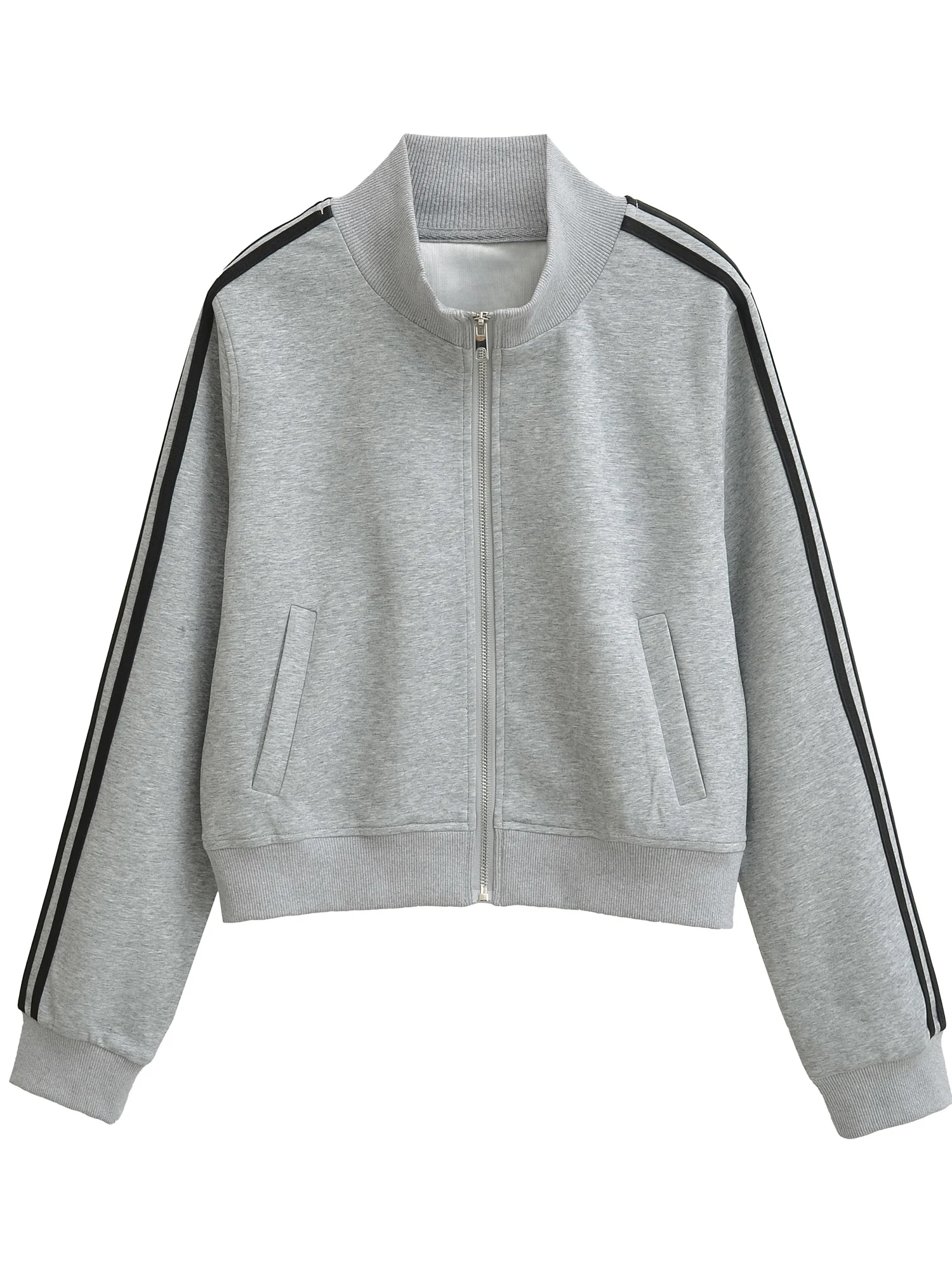 American College Sle Zipper ort Striped Sweatirt Women Loose Slimming Casual Sports Outerwear Stand Collar Long Sve
American College Sle Zipper ort Striped Sweatirt Women Loose Slimming Casual Sports Outerwear Stand Collar Long Sve