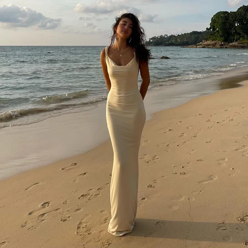 Solid New Sexy Dress Women Summer Sleeveless Fashion Backless Straps Maxi Dress Slim Casual Streetwear Club Elegant Party Dress
Solid New Sexy Dress Women Summer Sleeveless Fashion Backless Straps Maxi Dress Slim Casual Streetwear Club Elegant Party Dress