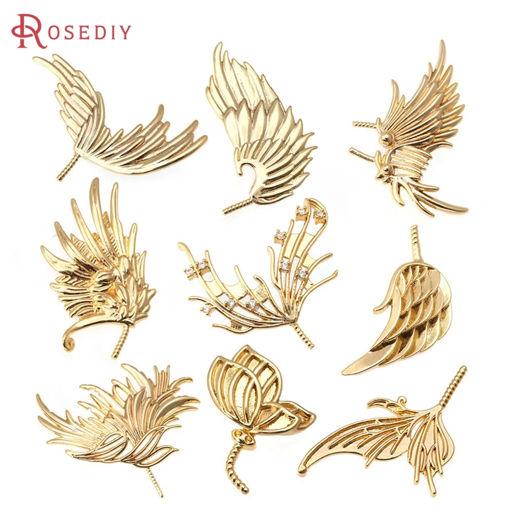 18K Gold Color Brass Can Fit Half Hole Beads wing High Quality Jewelry Diy Accessories Jewellery Making Materials
18K Gold Color Brass Can Fit Half Hole Beads wing High Quality Jewelry Diy Accessories Jewellery Making Materials