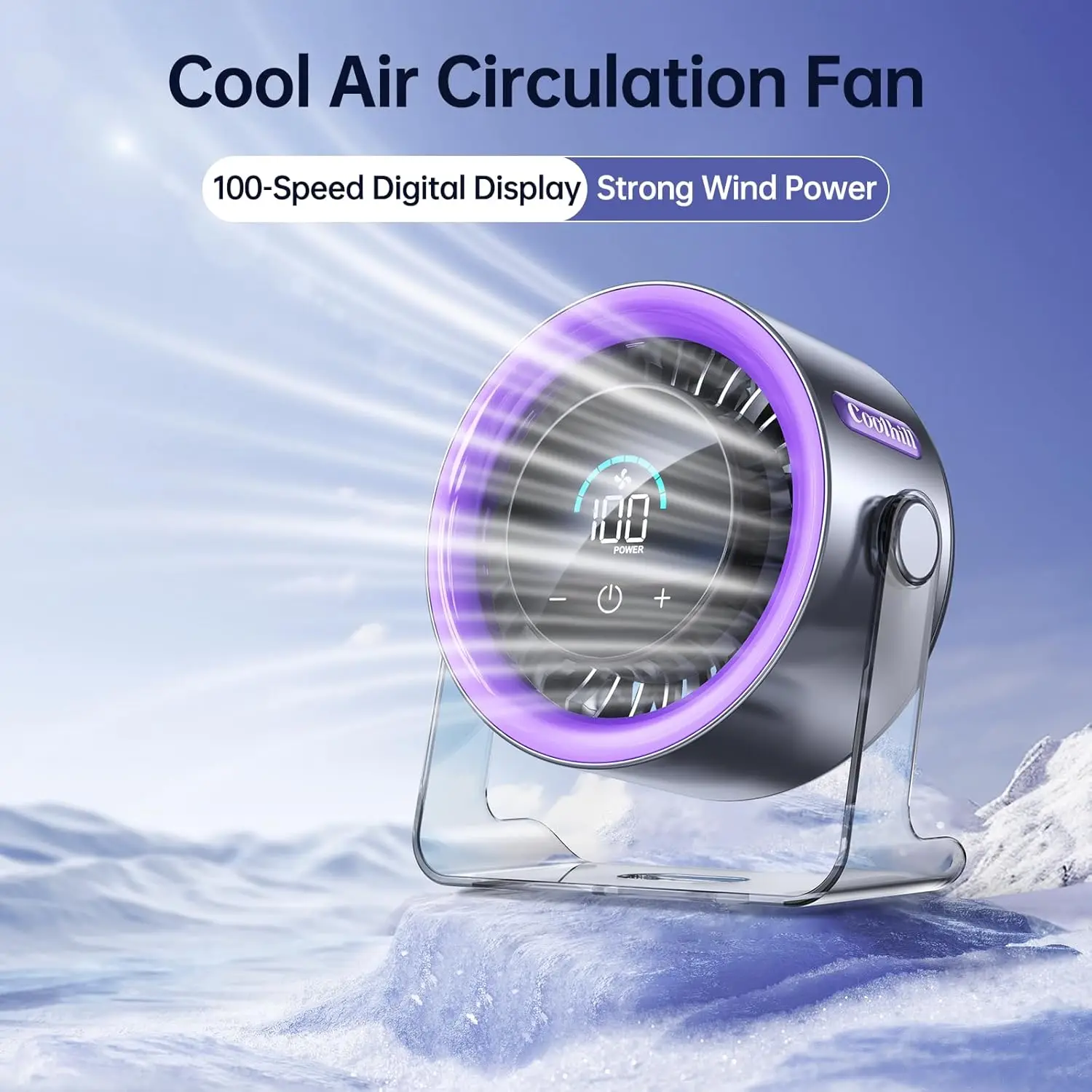 USB Desk Fan For Bedroom: 100 Speeds Digital Display Quiet Portable Fan With Turbo Airflow, 120° Rotating Small Rechargeable
USB Desk Fan For Bedroom: 100 Speeds Digital Display Quiet Portable Fan With Turbo Airflow, 120° Rotating Small Rechargeable